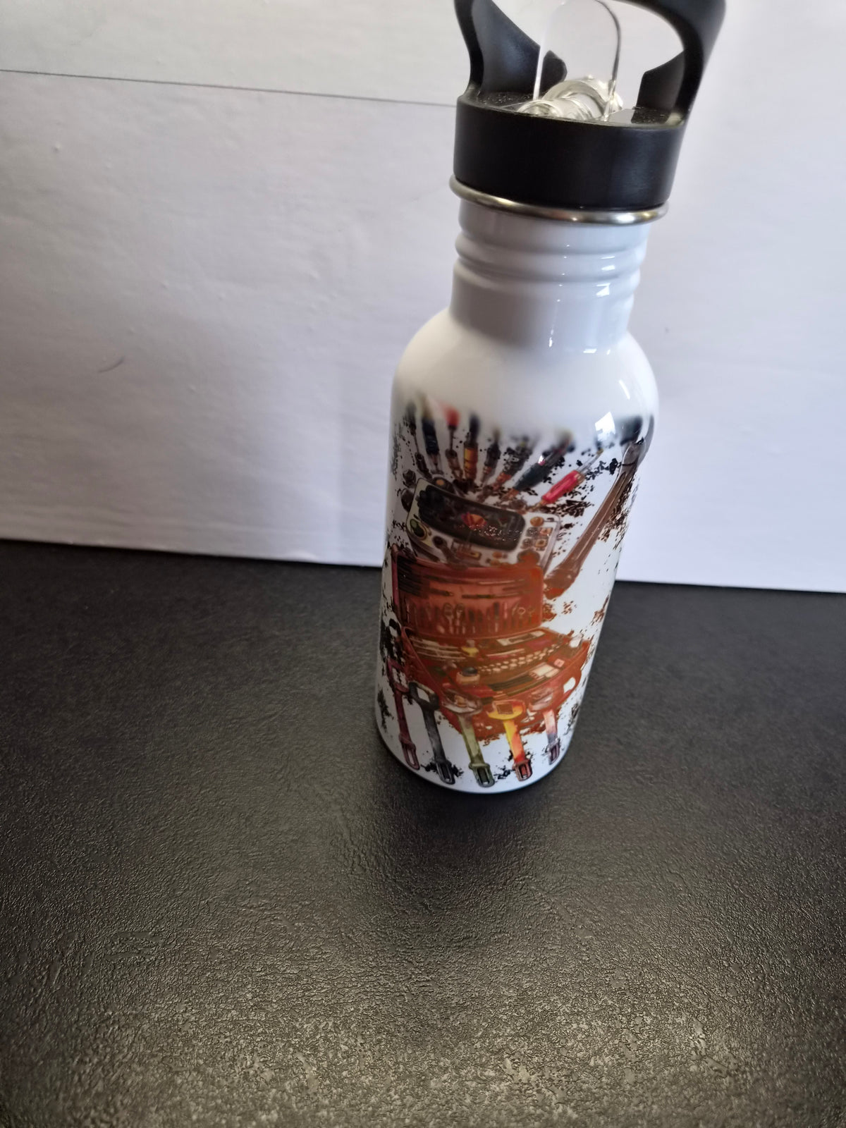 Drikkeflaske 500 ml i stål med sugerør