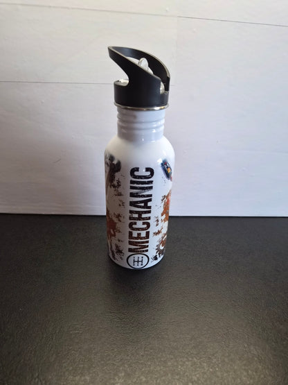 Drikkeflaske 500 ml i stål med sugerør