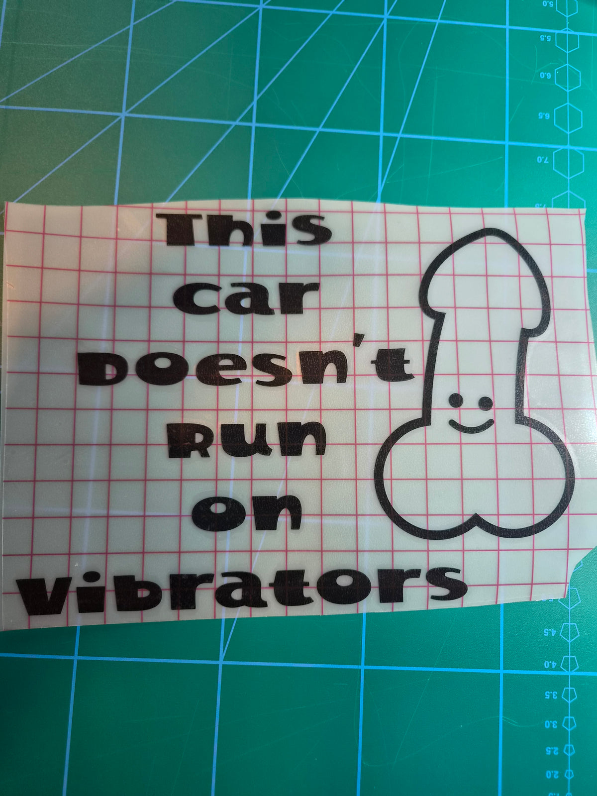 Runs on dildo Klistermærke